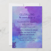 Lila & blaue Wasserfarben Einladung (Vorderseite)