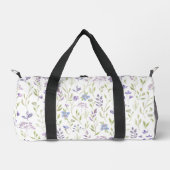 Lila Blaue Wildblume Duffle Bag (Vorderseite)