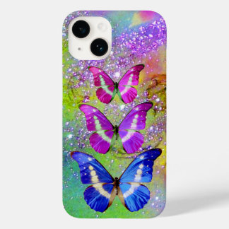 Lila BLAUENSCHALTFLÄCHE, GRÜNE GOLDGLITZERN Case-Mate iPhone Hülle
