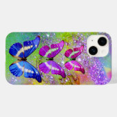 Lila BLAUENSCHALTFLÄCHE, GRÜNE GOLDGLITZERN Case-Mate iPhone Hülle (Rückseite (Horizontal))