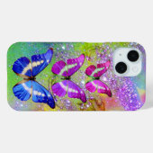 Lila BLAUENSCHALTFLÄCHE, GRÜNE GOLDGLITZERN Case-Mate iPhone Hülle (Rückseite (Horizontal))