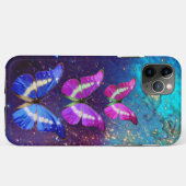 Lila BLAUENSCHALTFLÄCHE IN GOLDGLITZERN Case-Mate iPhone Hülle (Rückseite (Horizontal))