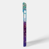 Lila BLAUENSCHALTFLÄCHE IN GOLDGLITZERN Case-Mate iPhone Hülle (Rückseite / Links)