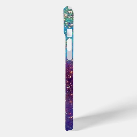 Lila BLAUENSCHALTFLÄCHE IN GOLDGLITZERN Case-Mate iPhone Hülle (Rückseite / Links)