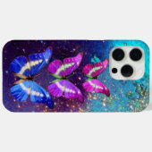 Lila BLAUENSCHALTFLÄCHE IN GOLDGLITZERN Case-Mate iPhone Hülle (Rückseite (Horizontal))