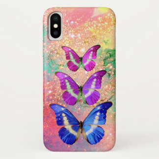 Lila BLAUENSCHALTFLÄCHE IN GOLDGLITZERN Case-Mate iPhone Hülle