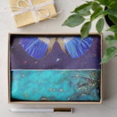 Lila BLAUENSCHALTFLÄCHE IN GOLDGLITZERN Seidenpapier (Geschenk)