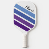 Lila blauer Diagonalstreifen Pickleball Schläger (Vorderseite)