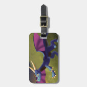 Lila/blauer Drache 11/14/15 Gepäckanhänger (Vorderseite vertikal)