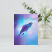 Lila & Blauer Fisch Postkarte (Stehend Vorderseite)