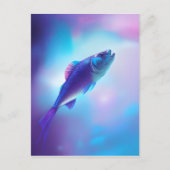 Lila & Blauer Fisch Postkarte (Vorderseite)
