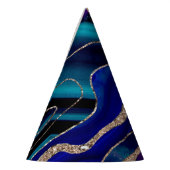 Lila Blauer Galaxy Nebel Agate Glitzer Glam #1 Partyhütchen (Links)