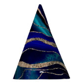 Lila Blauer Galaxy Nebel Agate Glitzer Glam #1 Partyhütchen (Rechts)