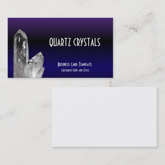 Lila blauer heilender Kristall-Quarz Visitenkarte (Vorne/Hinten)