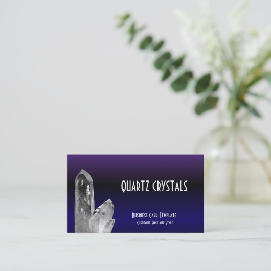 Lila blauer heilender Kristall-Quarz Visitenkarte (Stehend Vorderseite)