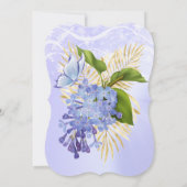 Lila Blauer Hübscher Schmetterling Geburtstagspart Einladung (Rückseite)