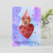 Lila Blauer Labrador Valentinstag Feiertagskarte (Stehend Vorderseite)
