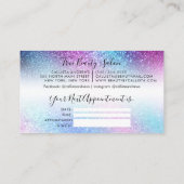 Lila Blauer Nebel Galaxie Glitzer Ernennung Visitenkarte (Rückseite)