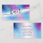 Lila Blauer Nebel Galaxie Glitzer Haare Visitenkarte (Vorne/Hinten)
