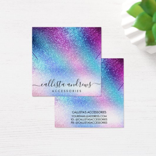 Lila Blauer Nebel Galaxy Glitzer Necklace Display (Schreibtisch)