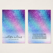 Lila Blauer Nebel Galaxy Glitzer Necklace Display (Vorne & Hinten)