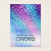 Lila Blauer Nebel Galaxy Glitzer Necklace Display (Rückseite)