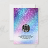 Lila Blauer Nebel Galaxy Glitzer Ordnung Vielen Da Dankeskarte (Rückseite)