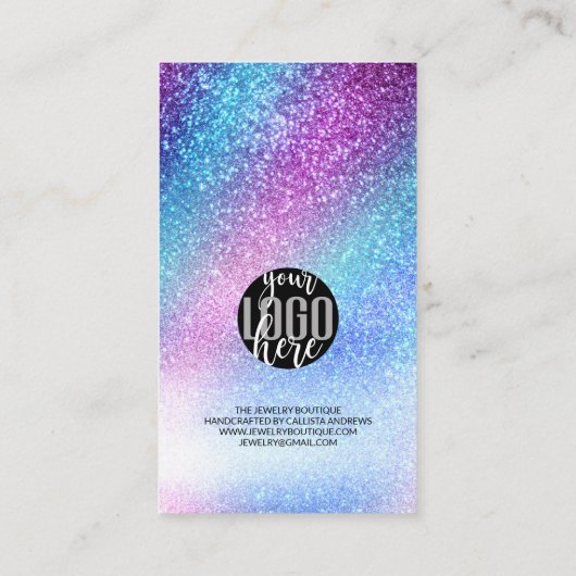 Lila Blauer Nebel Galaxy Glitzer Ordnung Vielen Da Visitenkarte (Rückseite)