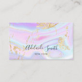 lila-blauer Rosa-Flüssigmarmor Visitenkarte (Vorderseite)