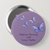 Lila Blauer Schmetterling Doodle Dein Motto Violet Button (Vorne & Hinten)