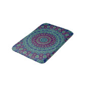 Lila, blauer und grüner Mandala Badematte (Schrägansicht)