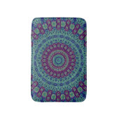 Lila, blauer und grüner Mandala Badematte (Vorderseite Vertikal)