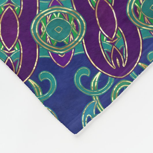 Lila, blauer und grüner Mandala Fleecedecke (Ecke)