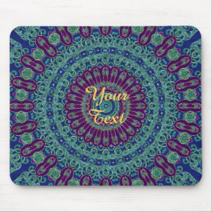 Lila, blauer und grüner Mandala Mousepad