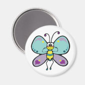 Lila, blauer und sonniger Schmetterling Magnet (Vorderseite/Rückseite)