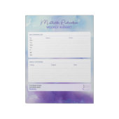 Lila-blauer Wasserfarben-Wochenbudget-Tracker Notizblock (Rotiert)