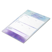 Lila-blauer Wasserfarben-Wochenbudget-Tracker Notizblock (angewinkelt)