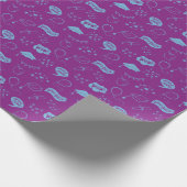 Lila Blaues Abschluss-Handgezeichnetes Scribble-Mu Geschenkpapier (Ecke)