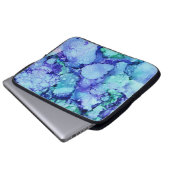 Lila-blaues abstraktes Bild Laptopschutzhülle (Vorne Knopf)