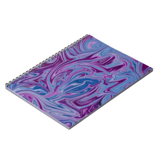 Lila-blaues abstraktes Bild Notizblock (Linke Seite)