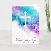 Lila blaues Aquarell-Beileid Karte (Vorderseite)