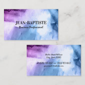 Lila blaues Aquarellbild Visitenkarte (Vorne/Hinten)