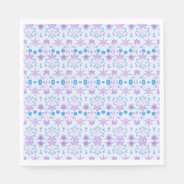 Lila Blaues Blume-Muster Serviette