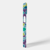 Lila blaues Blumenmuster Benutzerdefiniertes Monog Case-Mate iPhone Hülle (Rückseite / Rechts)