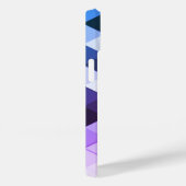 Lila blaues Dreieck-Geometriemuster Monogram Case-Mate iPhone Hülle (Rückseite / Rechts)