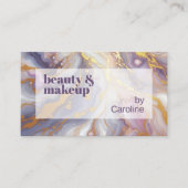 Lila blaues dunkles rosa goldfarbenes Marmormuster Visitenkarte (Vorderseite)