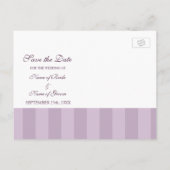 Lila blaues Foto Save the Date Hochzeitkarten Ankündigungspostkarte (Rückseite)