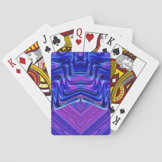 Lila blaues Fraktal Design Muster ~ Spielkarten (Rückseite)