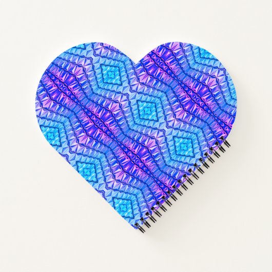 Lila-blaues geometrisches Muster Notizblock (Rückseite)