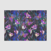 Lila blaues gestanztes Glass Look Tulips Schmetter Seidenpapier (Vorderseite)